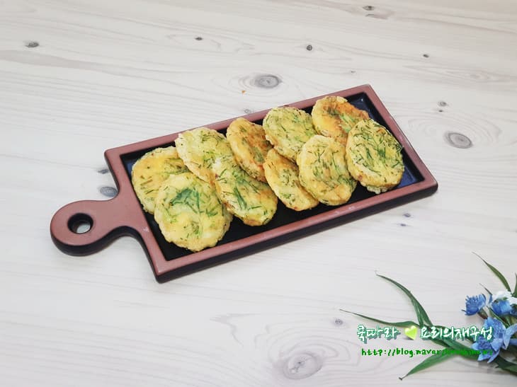 새해 고구마요리 간단간식 세발나물요리 세발나물 고구마전 고구마야채전