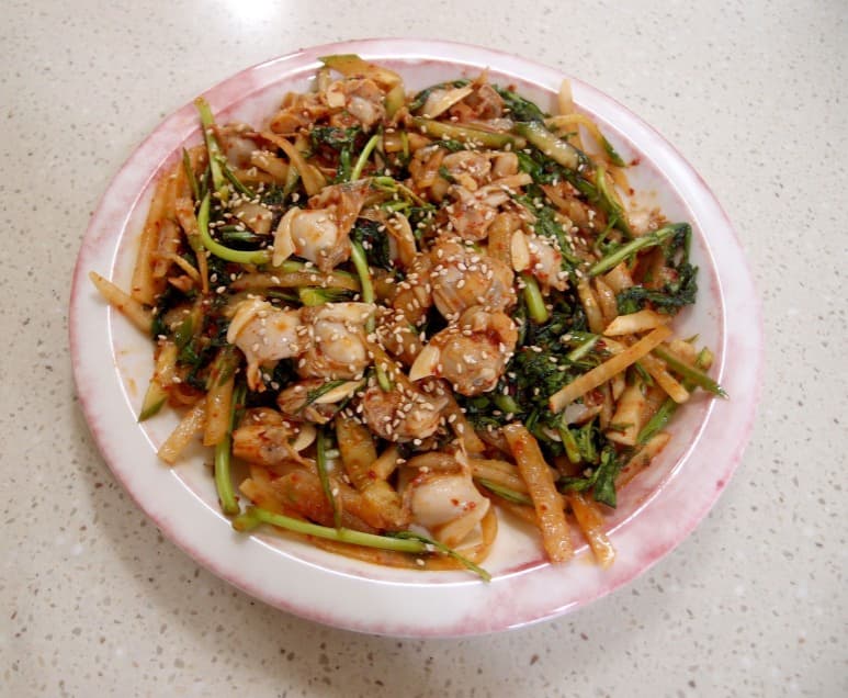 #백합요리 #조개요리 #백합무침만들기 #미나리오이무백합무침 #백합무침비빔밥 #백합무침국수