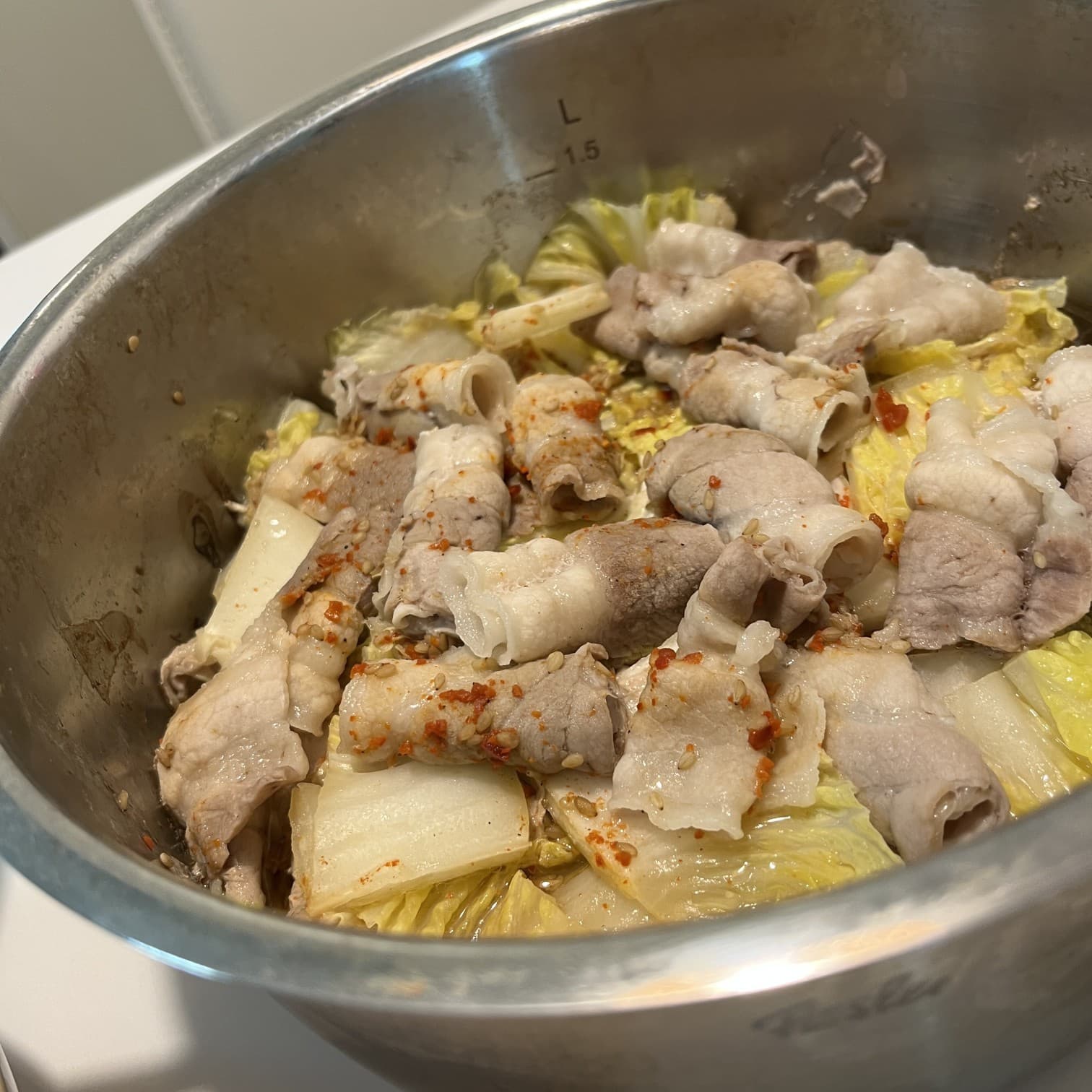 초간단 대패삼겹 배추찜(차돌박이 대체가능)