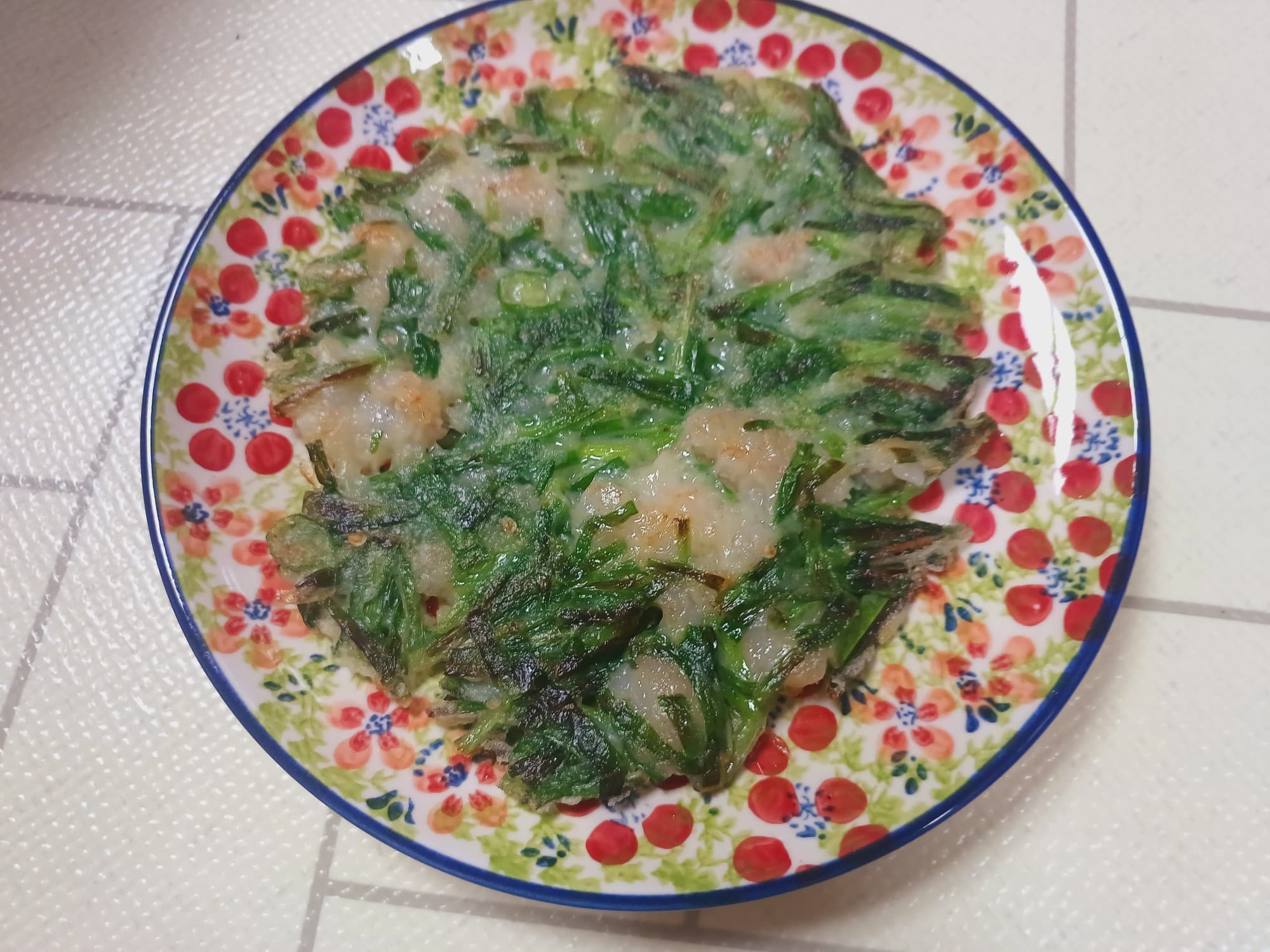 새해맞이 술한잔 콜????땡초새우부추전 레시피 전한판굽기