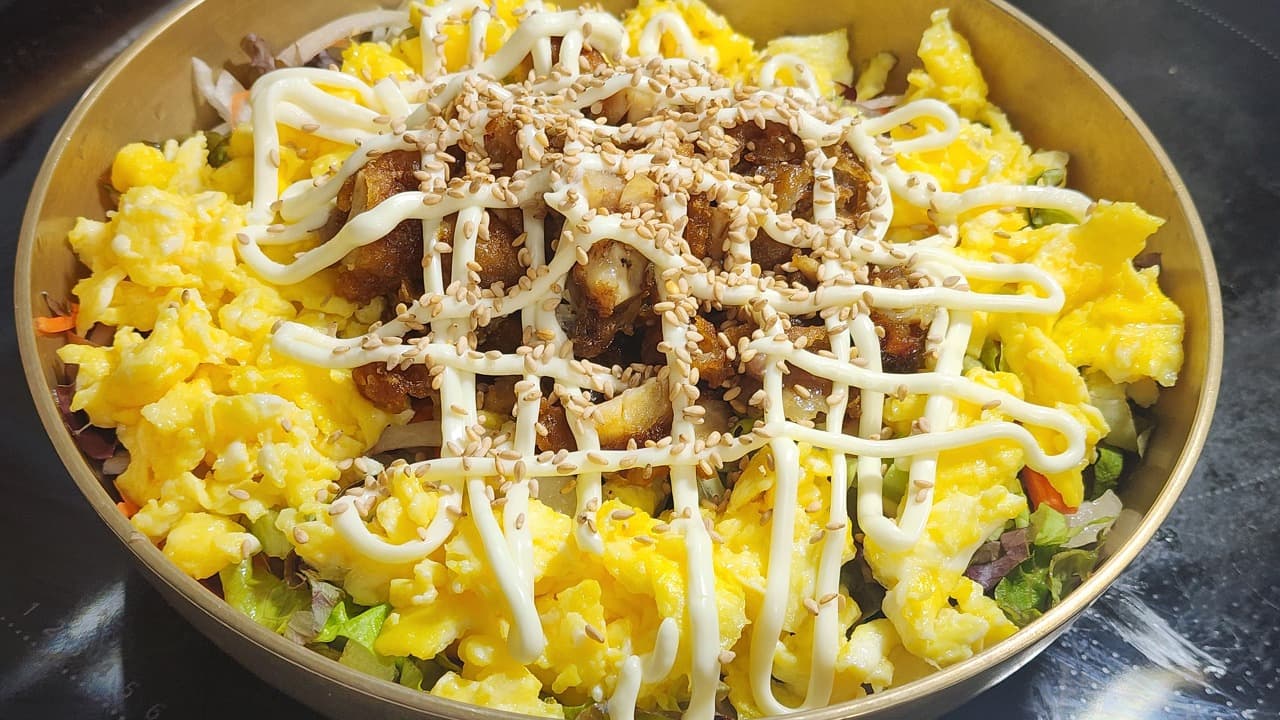 먹다 남은 음식활용  치킨 마요덮밥