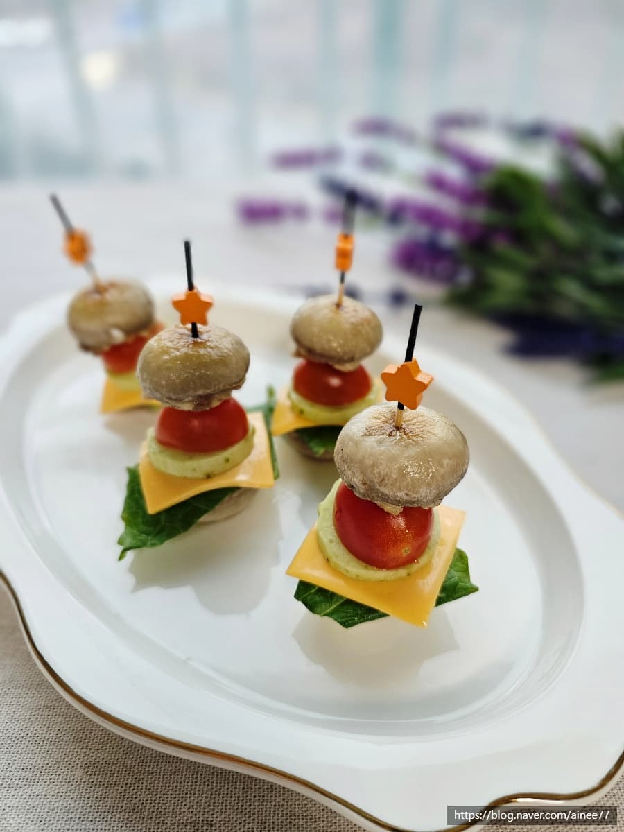 편스토랑 진서연 양송이햄버거 핑거푸드 홈파티메뉴 와인안주 손님초대요리 다이어트 메뉴 feat. 새우살 냉동새우