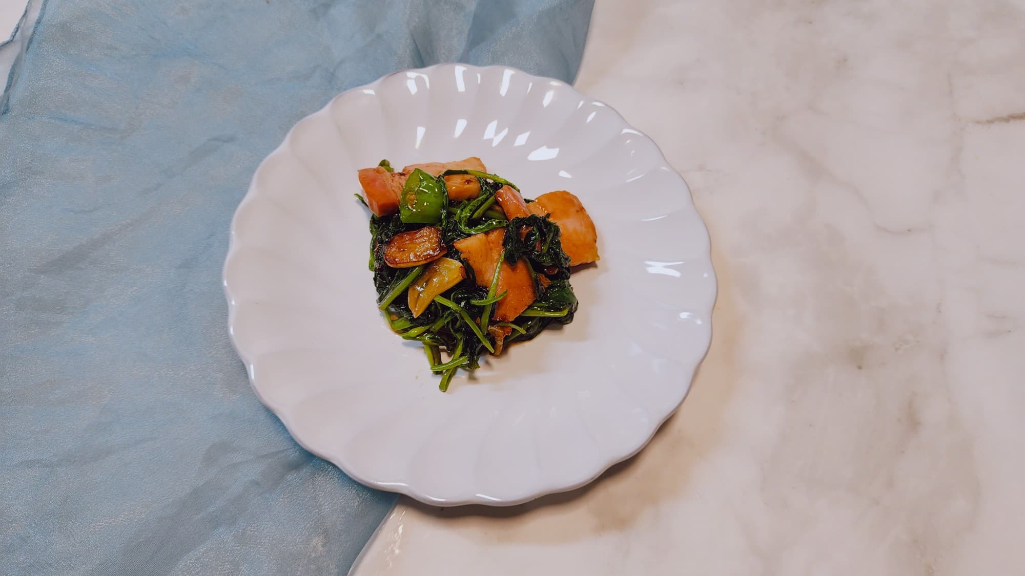 공심채 베이컨 마늘 굴소스 볶음