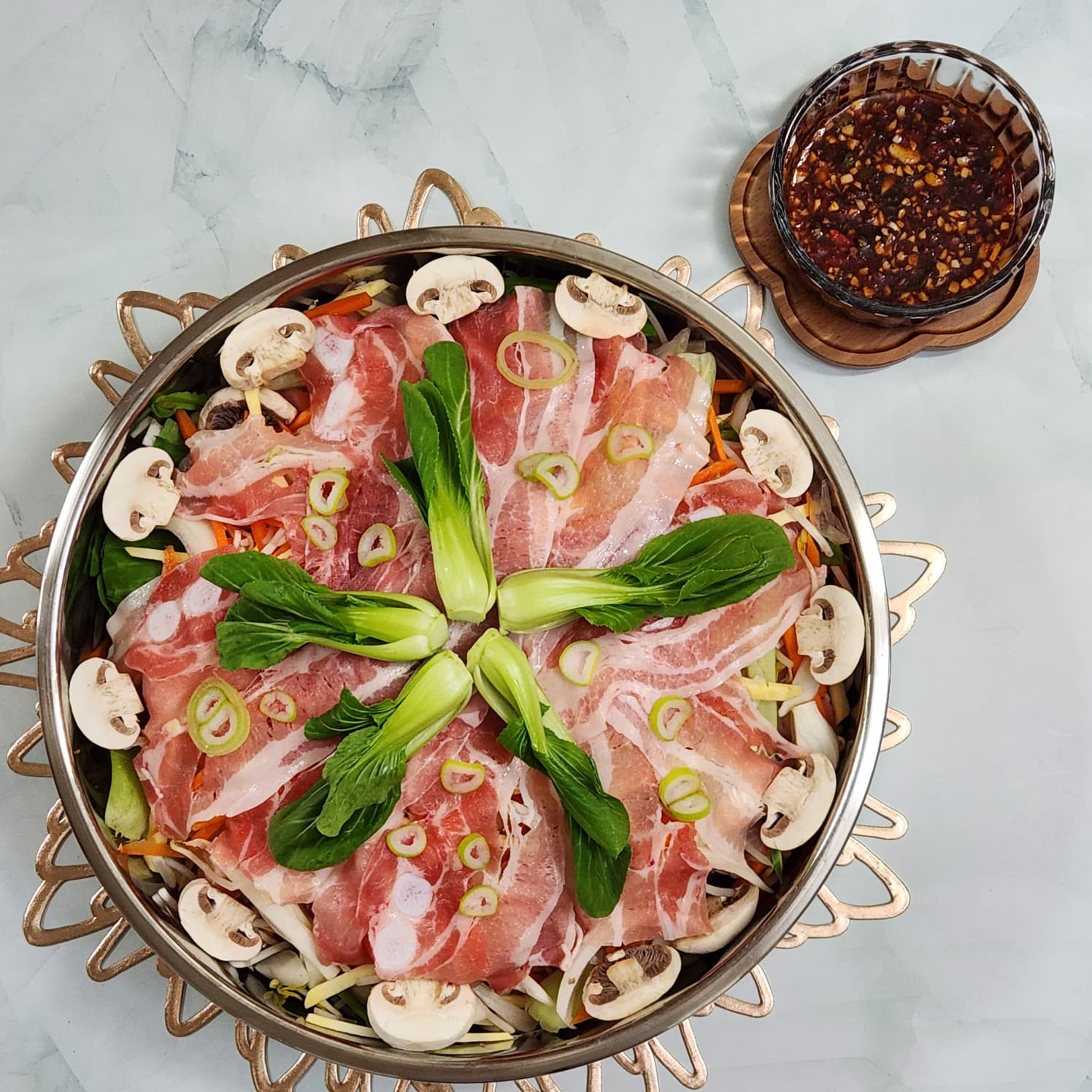 백종원 돼지고기 모둠찜 대패삼겹살 숙주찜 야채찜 만들기 느억맘소스 만들기 손님초대요리