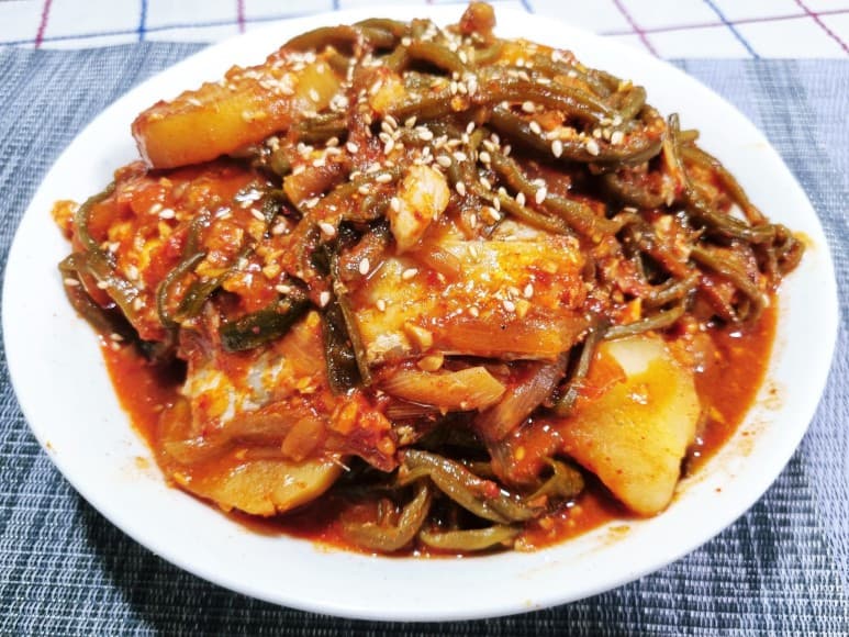 고구마순 갈치 조림..